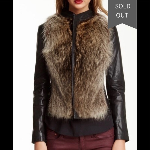 Haute Hippie Raccoon Fur & Leather Jacket Small - Picture 4 of 8